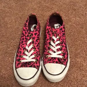 Pink leopard print converse